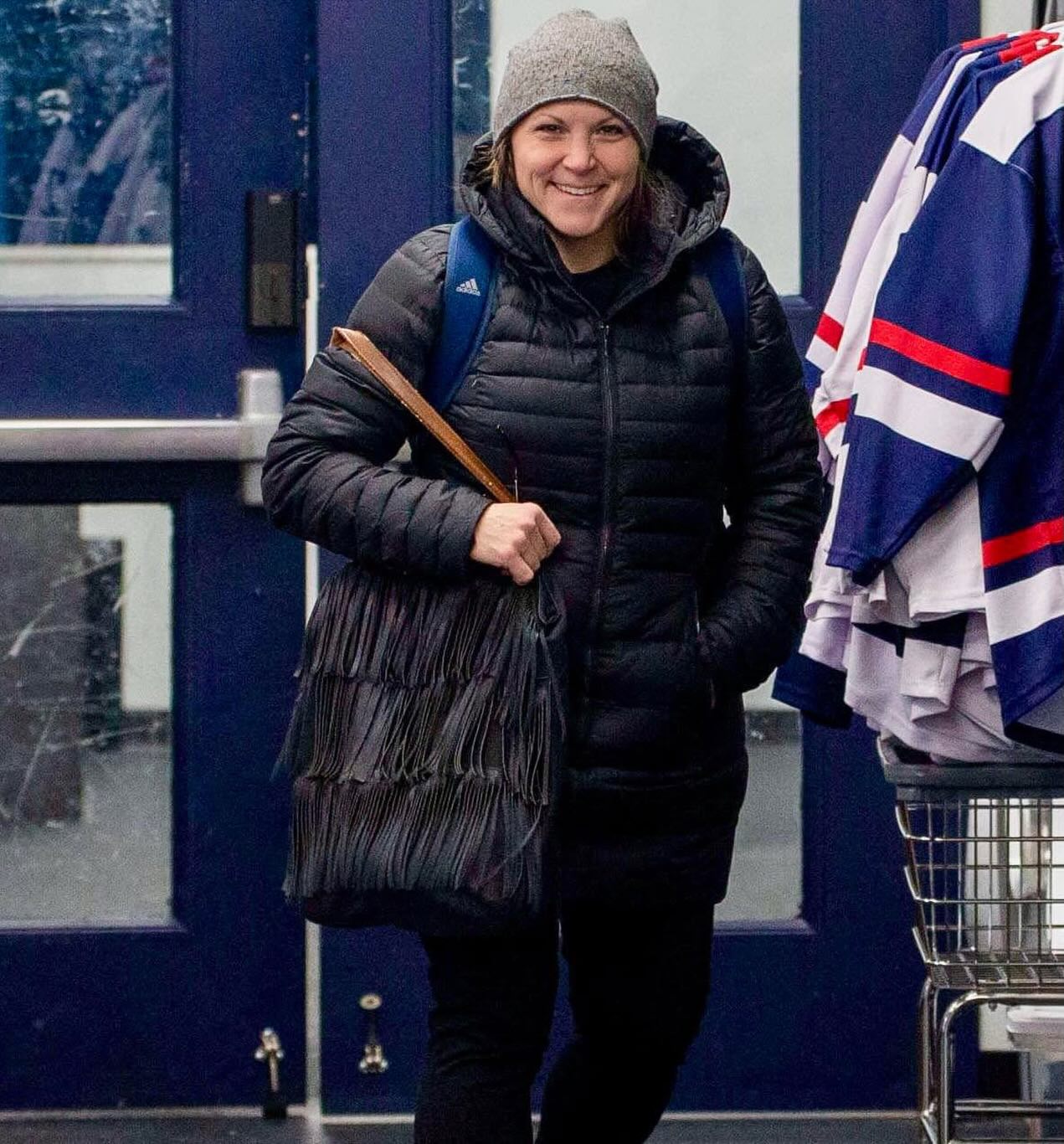 Former #MetroJets associate coach Tina Ciraulo heads to the coaches office to go over game strategy prior to a game at Mount Clemens Ice Arena in January 2024. 

#PlayerEntranceThursday #CoachesCountToo #PlayLikeBray