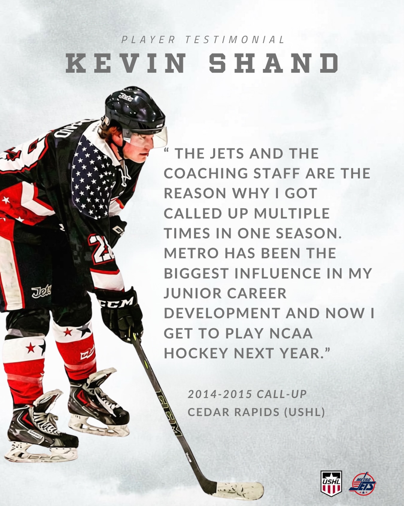 Player Testimonial: Kevin Shand 🏒
Take a look back at Kevin Shand’s time with the Jets, where his development led to multiple call ups including the USHL during the 2014-15 season.
From development to advancement, Kevin’s story is a great example of what the process can look like when players put in the work and take advantage of the opportunities in front of them.
Develop. Advance. Succeed. 👏
#metrojets #juniorhockey #usphl #hockey #playlikebray