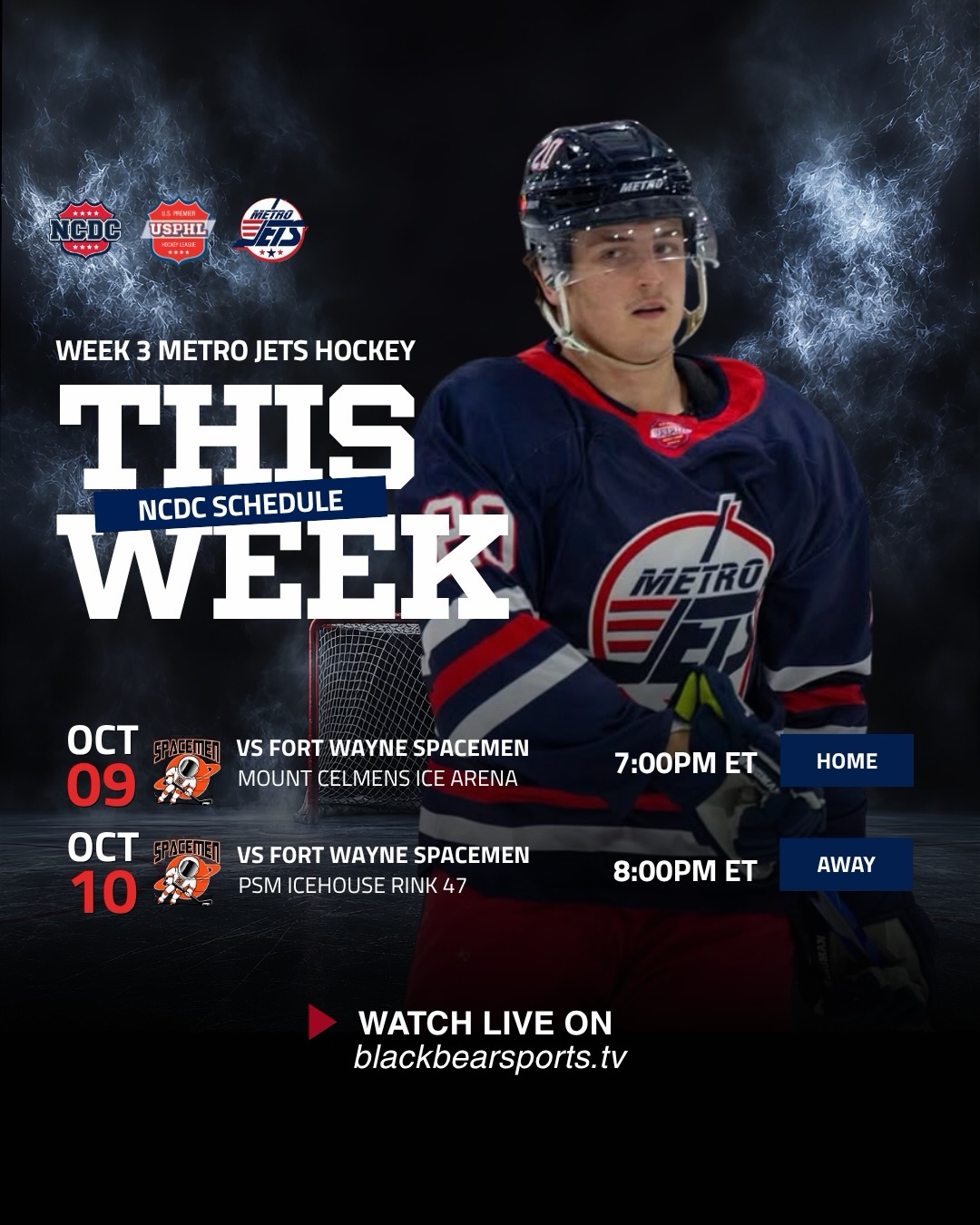 🏒 THIS WEEK’S SCHEDULE 🏒

Check out this week’s schedule, mark your calendars, and come support the Jets!

📺 Catch the games LIVE on blackbearsports.tv

#NCDC #metrojets #onceajetalwaysajet #usphl #icehockey