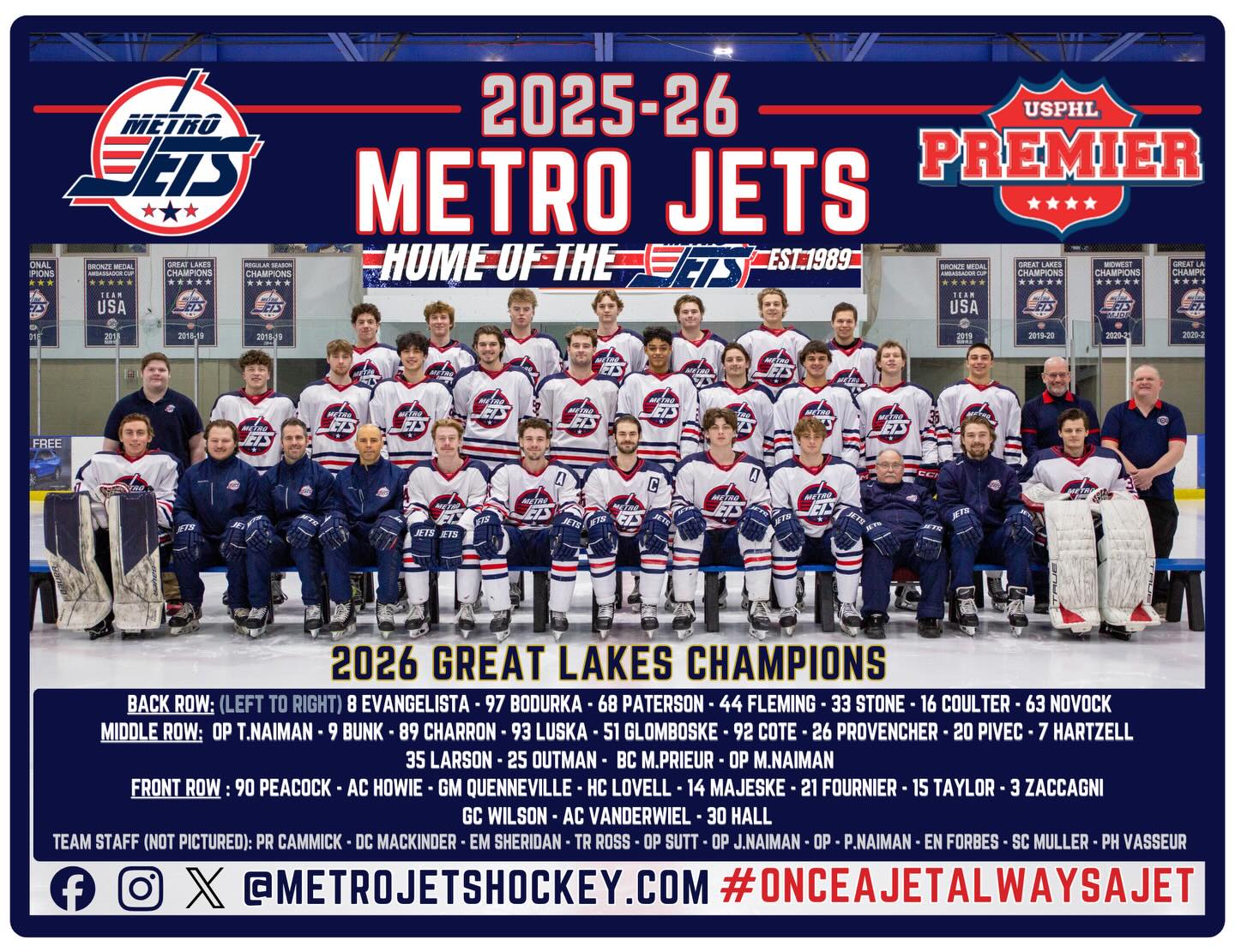 👍 WHAT A SEASON 👍 

As the #MetroJets head out to #USPHLNationals in Wayne, N.J., we want to take a moment to recognize all three teams for outstanding 2025-26 seasons that were full of big moments, a lifetime of memories, and above all else, player development, on and off the ice.

Can’t wait to see what next season brings, but first things first… let’s get it done in Jersey, Jets!!

#PlayLikeBray