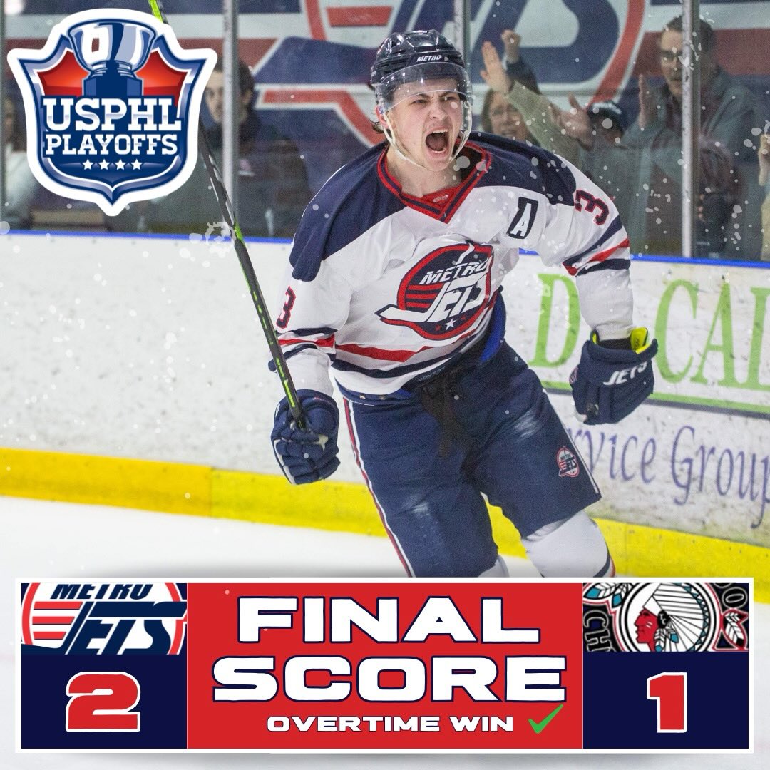 The #MetroJets force a deciding Game 3 tomorrow at 2pm with a thrilling 2-1 overtime win tonight!
#USPHLPlayoffs #PlayLikeBray