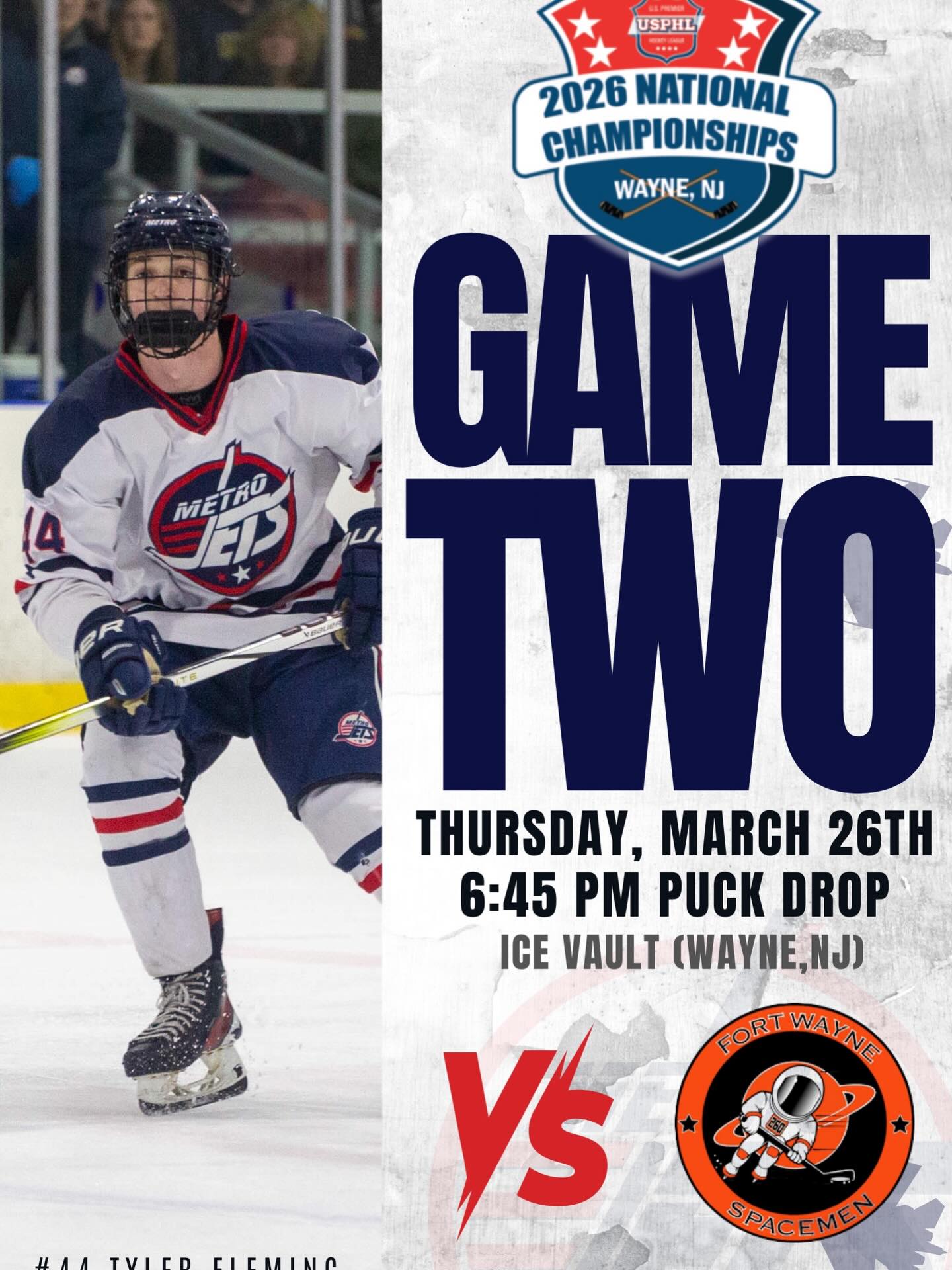 ‼️ BACK AT IT ‼️
The #MetroJets continue #USPHLNationals action tonight at 6:45pm against the Fort Wayne Spacemen.
Stream the game at BlackBearSports.tv and check the comments here for updates.
Let’s goooooo!!
#PlayLikeBray