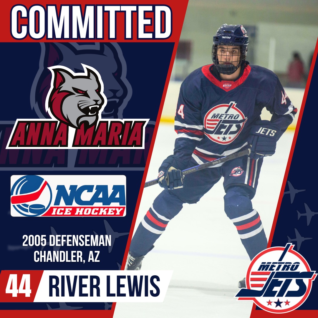 After two seasons with Jets organization, blueliner Lewis commits to NCAA D-III Anna Maria