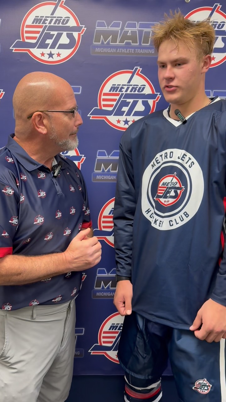 One of our newcomers, Caden Gersch, talks to Matt Prieur for the first time as he begins his first season with the Metro Jets!🔥🏒

#metrojets #juniorhockey #hockey #trainingcamp #playlikebray