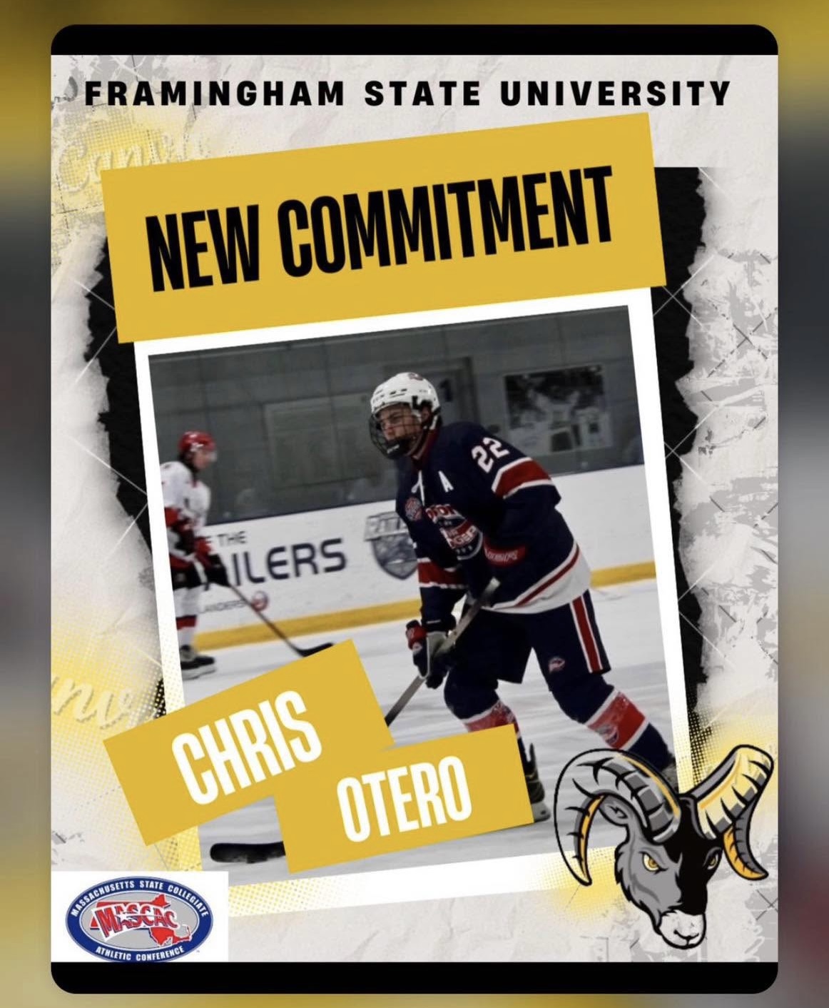 Former Jets forward Otero commits to NCAA Division III Framingham State