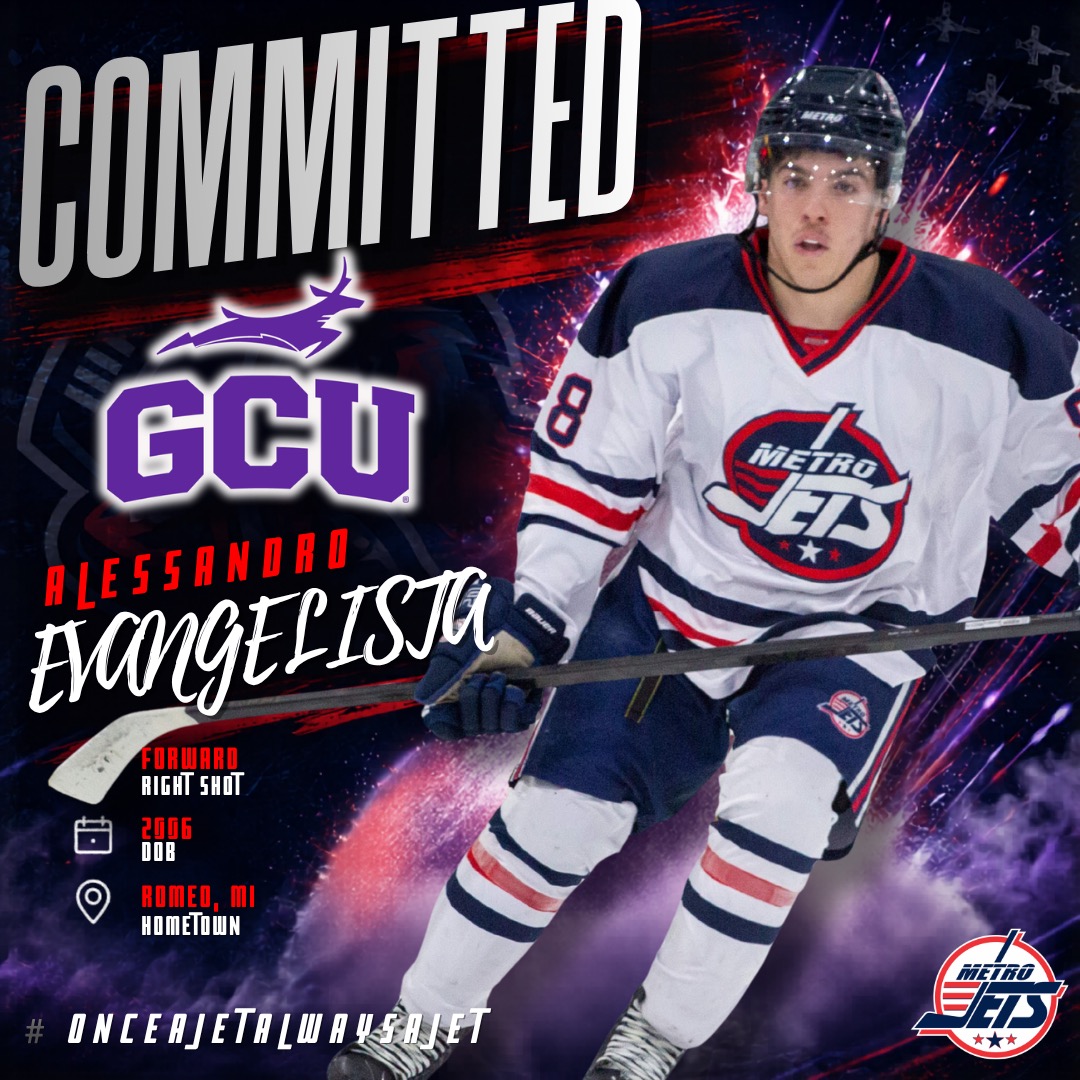 After two seasons with Jets, Evangelista off to college hockey at Grand Canyon University